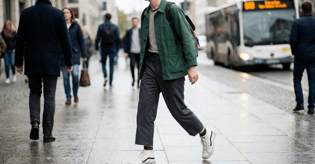 How to Style Cropped Trousers With High-Top Sneakers