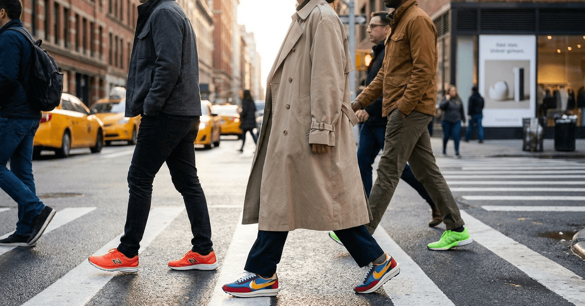 The Best Ways to Contrast Bright Sneakers With Neutral Outfits